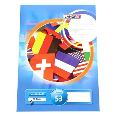 Abbildung von 10 x Landre Vokabelheft A4 9mm Lineatur 53 32 Blatt blau
