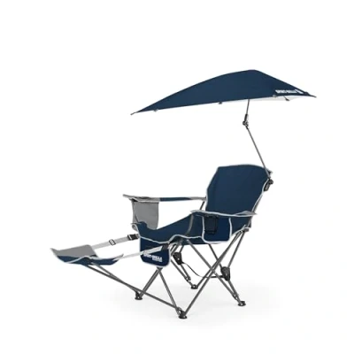 Abbildung von Sport Brella Tragbarer Strandstuhl mit Kühlfach Leichter Klappstuhl für Camping, 76 cm, 1 Stück, Ideal Outdoor Aktivitäten, Festivals und Entspannung am Wasser UV Schutz, Mitternachtsblau