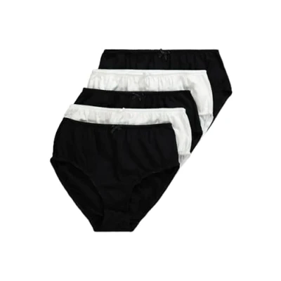Abbildung von Ulla Popken Damen Slips, 5er pack, Schwarz weiß, 70 72 EU