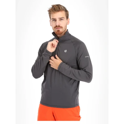 Abbildung von Dare 2b Herren Fuse Up II Core Stretch Lightweight Quick Drying Half Length Inner Zip Chin Guard Dehnbare Mittelschicht, Ebony Grey, S