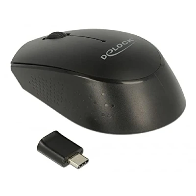 Abbildung von Delock Optische 3 Tasten Mini Maus wireless USB Type C 2,4 GHz kabellos für Rechts und Linkshänder