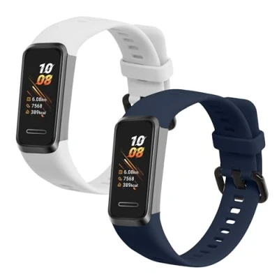Abbildung von kwmobile 2X Sportarmband kompatibel mit Huawei Band 4 Armband Fitnesstracker Set aus TPU Silikon