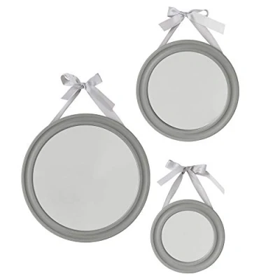 Abbildung von Intérieur Discount Spiegel, rund, Taupe, 3 Stück (D28,5 cm)