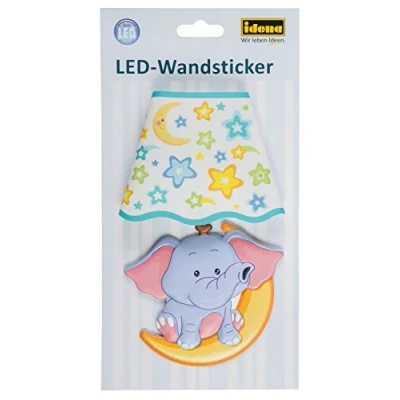 Abbildung von Idena Wandsticker 31257 LED Lampe Elefant, mit Lichtsensor, ca. 21
