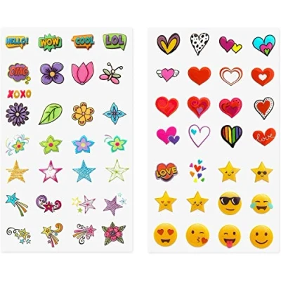 Abbildung von Zink Deluxe 50+ Sticker Set Personalisieren und dekorieren Sie Ihre Instax Kamera, Sofortdrucker andere Geräte mit lustigen Formen, niedlichen Emojis trendigen Designs