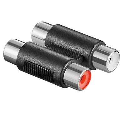 Abbildung von BestPlug RCA L R Audio Adapter Verbindungsstück, 2 Cinch Buchse Kupplung weiblich auf weiblich, Schwarz