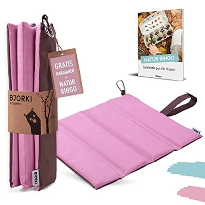 Abbildung von BJORKI® Sitzkissen Kinder Faltbares Outdoor mit optimalem Kälte und Nässeschutz Robuste Sitzunterlage Die Thermo Sitzmatte für Wandern, Stadion unterwegs
