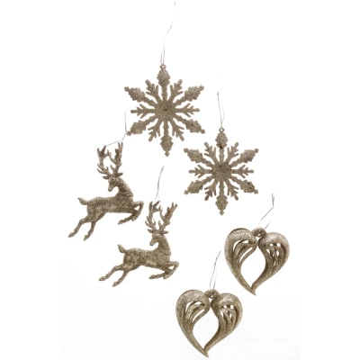 Abbildung von Myflair Möbel &amp; Accessoires Baumbehang &quot;Hirsch, Eiskristall, Engelsflügel, Weihnachtsdeko, Christbaumschmuck&quot;, (Set, 12 St.)