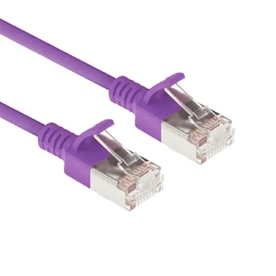 Abbildung von ACT CAT6a Netzwerkkabel, U/FTP LSZH LAN Kabel Dünn 3.8mm Slimline, Flexibles Snagless CAT 6a mit RJ45 Stecker, für den Einsatz in Datenzentren, 3 Meter, Lila DC7303
