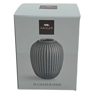 Abbildung von Kähler Vase H10.5 cm Hammershøi dänisches Design für Blumen Handarbeit, grau