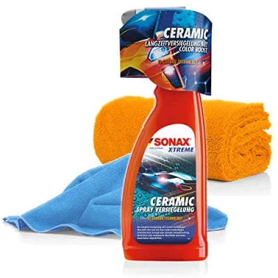 Abbildung von detailmate SONAX XTREME Ceramic Spray Versiegelung Set Coating Keramik für autos mit 2x Mikrofasertuch, Schutz und Glanz