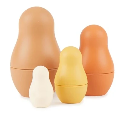Abbildung von Bieco Silikon Matroschka für Kinder Chocolate Bliss Badespielzeug baby ab 1 Jahr Montessori Spielzeug Babuschka Puppen badewannenspielzeug