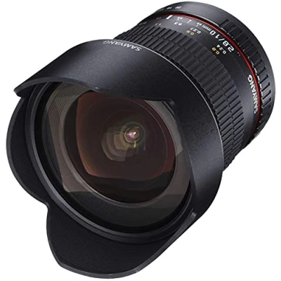 Abbildung von Samyang 881122 10/2,8 Objektiv DSLR Nikon F AE manueller Fokus automatischer Blendenring Fotoobjektiv, Weitwinkelobjektiv schwarz