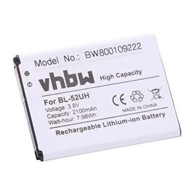 Abbildung von vhbw 1x Akku Ersatz für BL 52UH Handy Smartphone Telefon (2100 mAh, 3,8 V, Li Ion)