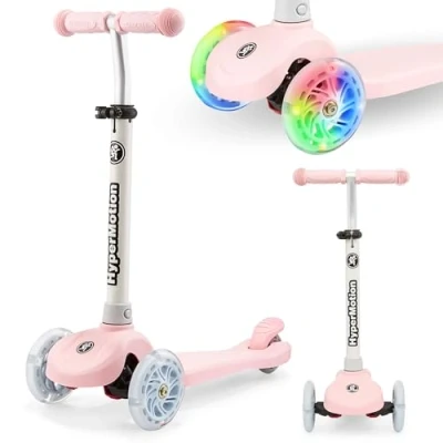 Abbildung von HyperMotion Kinder Dreirad Roller 3 8 Jahre, TRINGO Balance Scooter, Rutschfester Podest, Verstellbarer Scooter für Mädchen, Jungen 3+, Max. Belastung 50 kg, Rosa