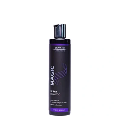 Abbildung von Anti Gelbstich Shampoo wirkt zuverlässig, für blondes, blondiertes, gesträhntes Haar (250ml) Divano Magic Silbershampoo