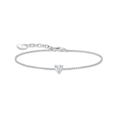 Abbildung von THOMAS SABO Armband mit großem Herz Anhänger, A2157 051 14 L19V, 9 Zirkonia (synth)