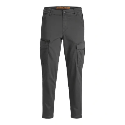Abbildung von JACK &amp; JONES Herren Cargo Chino Hose JPSTACE JJDEX Stretch Pants Gerader Schnitt Arbeitshosen Look, Grau,30W / 32L