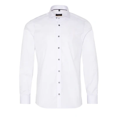 Abbildung von ETERNA Slim Fit Cover Hemd Langarm Haifischkragen blickdichter Twill weiß Gr. 38