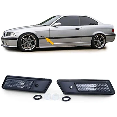 Abbildung von Seitenblinker Schwarz Smoke Paar passend für BMW 3er E36 90 96 + 5er E34 88 95