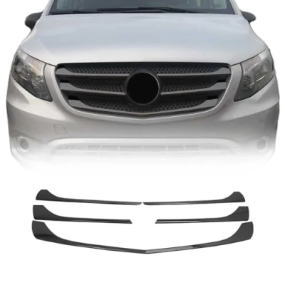 Abbildung von OMAC Kühlergrill Leiste Grillleisten kompatibel mit Mercedes Vito W447 2014 2024 Chrom Dunkel 5x