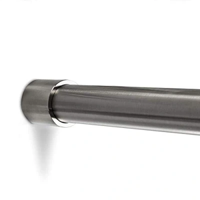 Abbildung von SO TECH® Garderobenstange Schrankstange Ø 25 mm rund Edelstahl gebürstet, Set mit Stange 116 cm und 2 Haltern &quot;Tube&quot;
