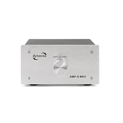 Abbildung von Dynavox AMP S MKII, Verstärker und Boxen Umschalter in Metallgehäuse, für Stereo Surround Verstärker, Verbindung über Bananenstecker oder Klemmanschluss, Silber