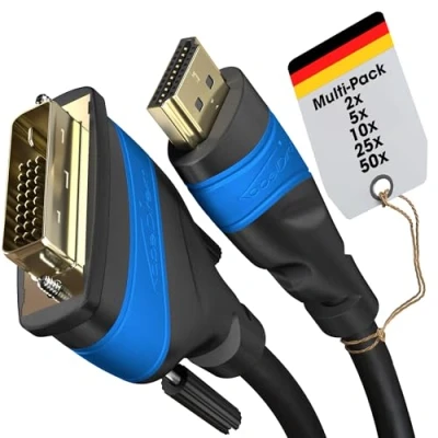 Abbildung von KabelDirekt HDMI Verlängerung mit spezieller A.I.S. Schirmung 2x 1 m (4K@60Hz Ultra HD High Speed Ethernet, 2.0/1.4 kompatibel, Verlängerungskabel für Blu ray/PS5/Xbox Series/Switch)