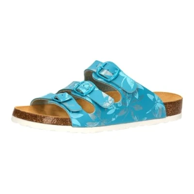 Abbildung von LICO Leave Pantolette flach, Damen, Größe: 41, Türkis/silber Schuhe
