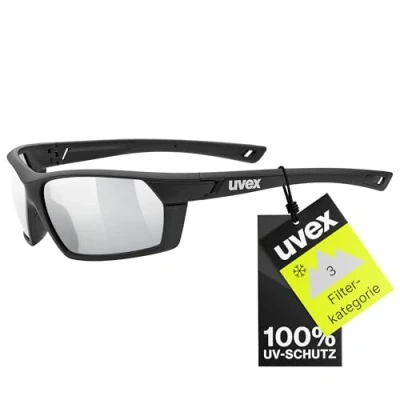 Abbildung von uvex sportstyle 225 Sportbrille für Damen und Herren verspiegelt druckfreier &amp; perfekter Halt black matt/silver one size
