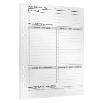 Abbildung von KOMPASS® Wochenplaner 30 DIN A5 Einlagen für Ringbuch Planer Wochenplanung inkl. Wochenkalender, Terminplaner, To Do Liste &amp; Erfolgsjournal Reflexion Bullet Journal Notizbuch Nachfüllbar