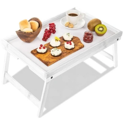 Abbildung von Dimono Tabletttisch Frühstückstablett Bambus Bett Tablett, Serviertablett Betttisch