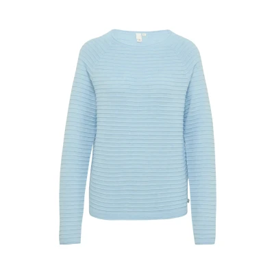 Abbildung von QS MIT Strukturmuster Strickpullover, Damen, Größe: Large, Hellblau