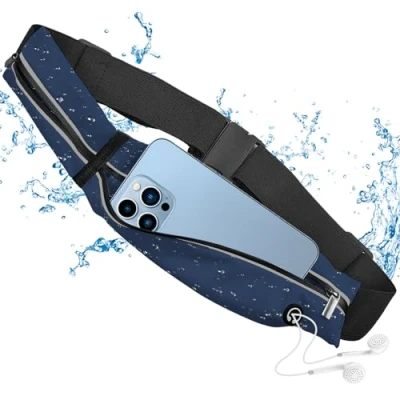 Abbildung von Laufgürtel für Handy, Lauftasche Jogging, Sportgürtel Lauftasche, Bauchtasche Sport mit Verstellbarem Gummiband, Laufen, Sport, Fitness (Tarnfarbe)