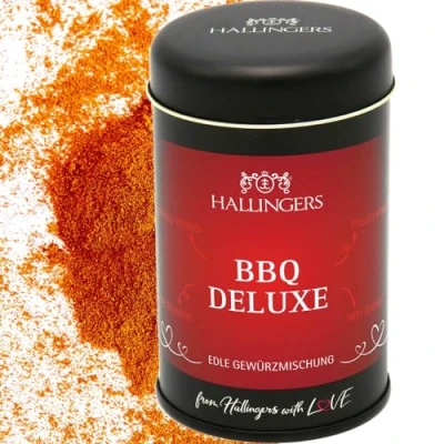 Abbildung von Hallingers BBQ Barbecue Deluxe Gewürz Mischung für Grill, Marinaden &amp; Krustentiere (Dose) Adventskalender Neuheiten befüllen Neues Zuhause Ruhestand Genesung