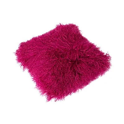 Abbildung von Reissner Lammfelle Tibet Lammfell Kissenbezug langflorig 40x40cm JAY16 Farbe pink/lila