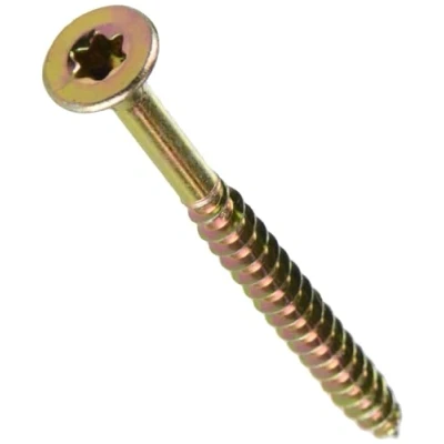 Abbildung von Connex Universalschrauben 5,0 x 60 mm 195 Stück im Set Senkkopf TX Antrieb Teilgewinde Gelb verzinkt / Schrauben Eimer B30194