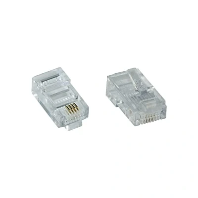 Abbildung von InLine 73098L 100er Pack Modularstecker 8P4C RJ45 zum Crimpen auf Flachkabel (ISDN)