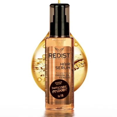 Abbildung von REDIST Keratin Argan Haar Serum 125ml zur Anti Frizz Behandlung von trockenem, sprödem &amp; strapaziertem I Haarpflege Haarkur Hair Oil Treatment Glanz Geschmeidigkeit