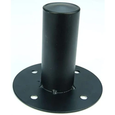 Abbildung von 1 Stück Boxenflansch Stahl schwarz PA Boxen Flansch Einbauflansch Einbauhülse für 35 mm Stative (1x Boschenflansch Stahl)