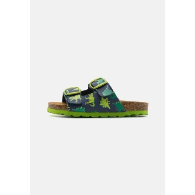 Abbildung von LICO Bioline Universe DINO Unisex Pantolette flach für Kinder, Größe: 27, Navy/green/blue Schuhe