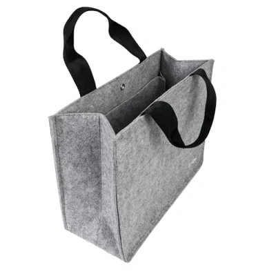 Abbildung von SIGEL BA430 Desk Sharing Bag, Büro Organizer für Clean und mobiles Arbeiten, faltbare Arbeitstasche Laptop bis 15,4 Zoll Unterlagen, synthetischer Filz, hellgrau, 36 x 15 28 cm