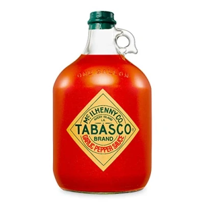 Abbildung von Tabasco Cayenne Garlic Pepper Sauce , 1x Gallone 3,78 l, scharfe Chili Sauce, 100% natürlich, Glasflasche