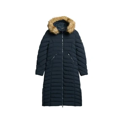 Abbildung von Superdry FUJI Longline Wintermantel, Damen, Größe: 40, Eclipse navy