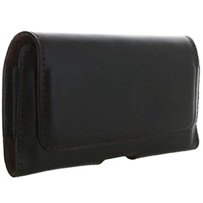 Abbildung von honju Horizon Echtleder Gürtel Tasche für Google Pixel 7a / 7 Pro, OnePlus 12 UVM [Handytasche mit Gürtelschlaufe Smartphones bis 170 x 85 12mm, Magnetverschluss] schwarz