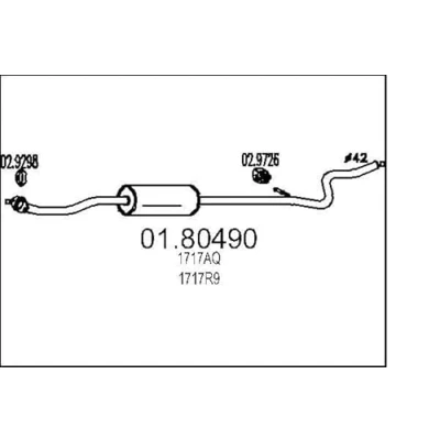 Abbildung von MTS 01.80490 Mittelschalldämpfer 2070 CITROËN: C3 I Schrägheck, Pluriel