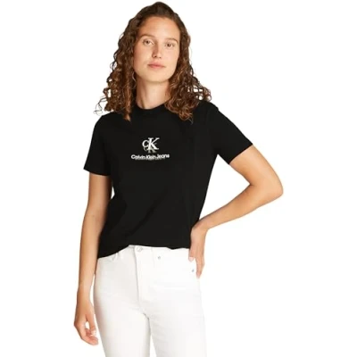 Abbildung von Calvin Klein Jeans Shadow Graphic Regular TEE Tshirt print, Damen, Größe: XL, Black