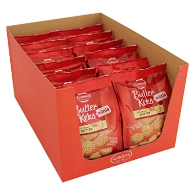 Abbildung von 12er Pack Wikana Butterkeks Minis 12 x 125 g Butterplätzchen Kekse