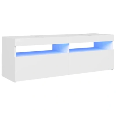 Abbildung von vidaXL TV Schrank mit LED Leuchten Lowboard Fernsehschrank Fernsehtisch Sideboard HiFi Möbel Tisch Board Weiß 120x35x40cm