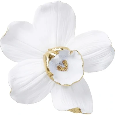 Abbildung von Kare Design Wandschmuck Orchid, Weiß, XL, Wanddekoration, Orchideen Blüten Optik, handgefertigt, 25x24x7 cm (H/B/T)